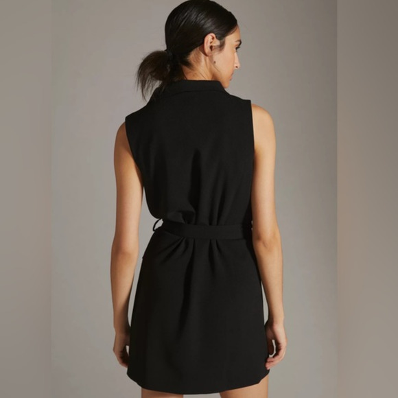 NWT Anthropologie Sleeveless Vest Black Mini Dress - Large - Picture 3 of 6